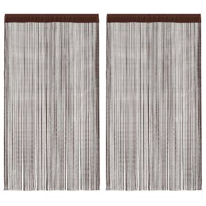 vidaXL Fadenvorh&auml;nge 2 Stk. 100 x 250 cm Braun