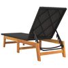 vidaXL Sonnenliegen 2 Stk. Schwarz Braun Poly Rattan Massivholz Akazie