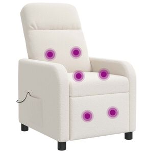 vidaXL Massage Relaxsessel Creme Boucl&eacute;