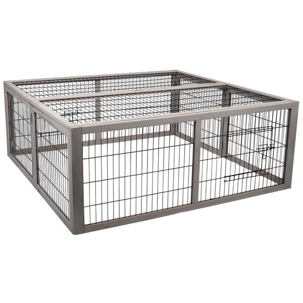 FLAMINGO Faltbarer Kaninchenstall mit 2 T&uuml;ren Mel 116x112x45 cm