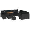 vidaXL Garten-Sofa-Set mit Kissen mit Speicher 13 pcs Schwarz