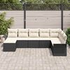 vidaXL Gartensofa-set mit Kissen 8 pcs Schwarz Poly-Rattan