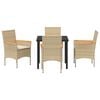 vidaXL Garten Essgruppe 5 stk. Beige Poly-Rattan