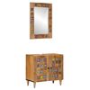 vidaXL Badezimmerm&ouml;bel-Set 2 Stk. Natur Massivholz Mango