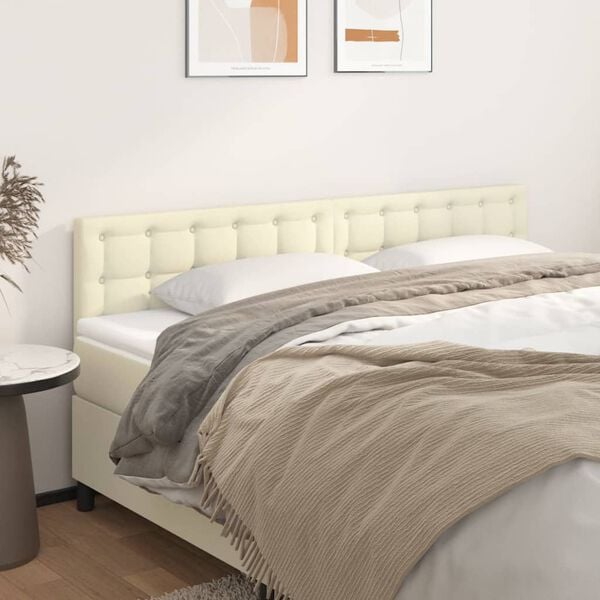 vidaXL Kopfteile Creme 200x5x78/88 cm Kunstleder