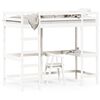 vidaXL Hochbett mit Schreibtisch Wei&szlig; 90x190 cm Massivholz Kiefer