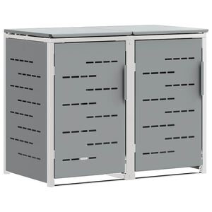 vidaXL Rollbeh&auml;lterlagerung Grau 138 x 77,5 x 112,5 cm Edelstahl