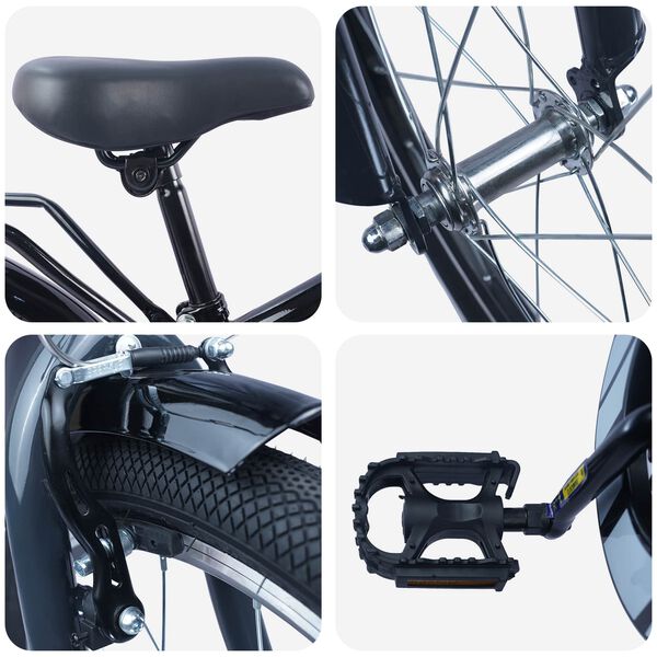 vidaXL Kinderfahrrad 18 Zoll f&uuml;r 5-7 Jahre alt Schwarz