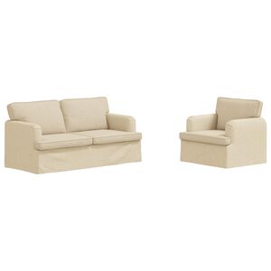 vidaXL Sofa 2 pcs Creme