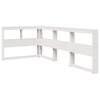 vidaXL Kopfteil mit B&uuml;cherregal L-Form Wei&szlig; 80 cm Massivholz Kiefer