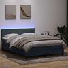 vidaXL Boxspringbett mit Matratze & LED Dunkelgrau 140x220 cm Samt