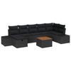 vidaXL Gartensofa-set mit Kissen 8 pcs Schwarz Poly-Rattan