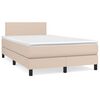 vidaXL Boxspringbett mit Matratze & LED Cappuccino-Braun 120x190 cm