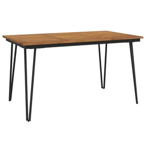 vidaXL Gartentisch mit Haarnadel-Beinen 140&times;80&times;75 cm Massivholz Akazie
