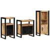 vidaXL Badezimmerm&ouml;bel-Set 3 pcs Braun und Schwarz Massivholz Mango