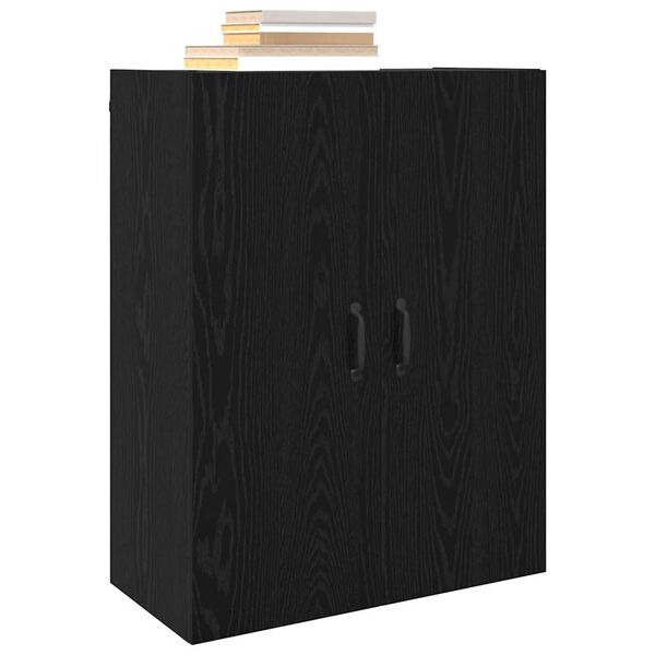 vidaXL Wandschrank Wandmontiert Schwarz Eichen-Optik 69,5 x 34 x 90 cm