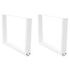 vidaXL Couchtischbeine V-Form 2 St&uuml;ck Wei&szlig; 70x(42-43,3) cm Stahl