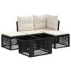 vidaXL Gartensofa-set 5 stk. Schwarz Poly-Rattan
