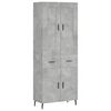 vidaXL Highboard Betongrau 69,5x34x180 cm Holzwerkstoff