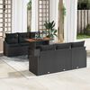 vidaXL Garten-Sofa-Set mit Speicher 7 pcs Schwarz Poly Rattan