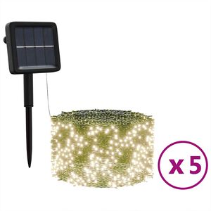 vidaXL Solar-Lichterketten 5 Stk. 5x200 LED Warmwei&szlig; Innen Au&szlig;en