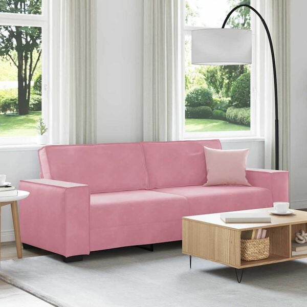 vidaXL 3-Sitzer-Sofa Rosa 220x78x84 cm Samt