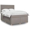 vidaXL Boxspringbett mit Matratze Taupe 140x200 cm Stoff