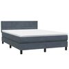 vidaXL Boxspringbett mit Matratze Dunkelgrau 140x210 cm Samt