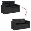 vidaXL Gartensofa-set mit Kissen 17 pcs Schwarz Poly-Rattan