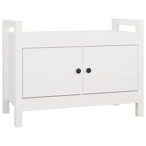 vidaXL Flurbank Wei&szlig; 80x40x60 cm Massivholz Kiefer