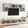 vidaXL TV-Schrank mit LED-Leuchten Betongrau 100x30x30 cm