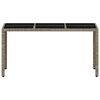 vidaXL Gartentisch mit Glasplatte Hellgrau 150x90x75 cm Poly Rattan