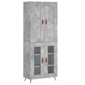vidaXL Highboard Betongrau 69,5x34x180 cm Holzwerkstoff