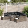 vidaXL Sofa Set mit Kissen 9 pcs Grau Poly Rattan