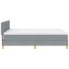 vidaXL Boxspringbett mit Matratze Hellgrau 160 x 200 cm Stoff
