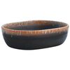 vidaXL Aufsatzwaschbecken Schwarz und Orange Oval 47x33x13 cm Keramik