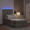vidaXL Bett mit Stauraum und LED mit LED Taupe 100 x 200 cm Polyester