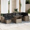 vidaXL 5-tlg. Garten-Sofagarnitur mit Kissen Grau Poly Rattan