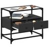 vidaXL TV-Schrank mit Glasplatte Schwarz 60x35x51 cm Holzwerkstoff