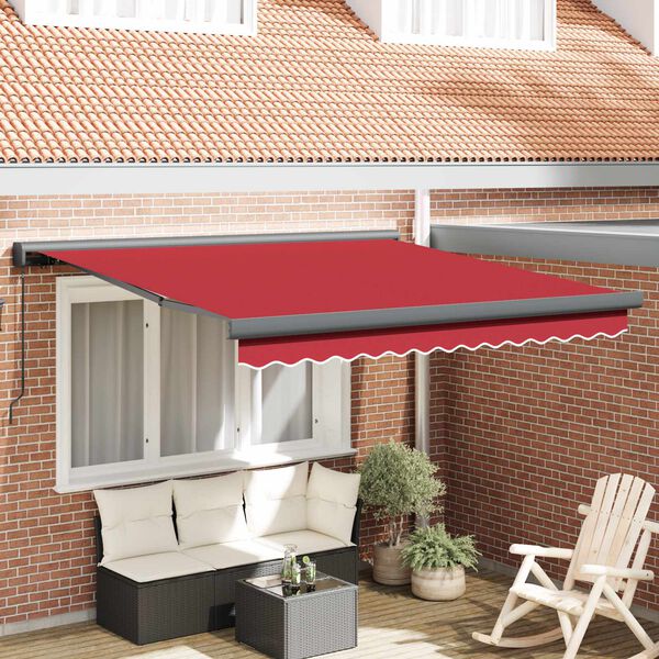 vidaXL Einziehbare Markise Rot 300 x 250 cm Stoff und Metall
