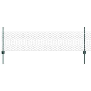 vidaXL Sechseckzaun mit Pfosten 10 x 0,5 m PVC-beschichteter Stahl