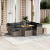 vidaXL 8-tlg. Garten-Sofagarnitur mit Kissen Grau Poly Rattan