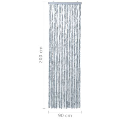 vidaXL Insektenschutz-Vorhang Weiß und Grau 90x200 cm Chenille