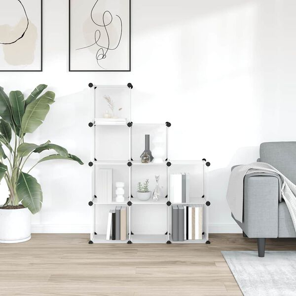 vidaXL Regalsystem mit 9 W&uuml;rfeln Transparent PP