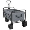 vidaXL Bollerwagen Grau 89 x 63 x 96 cm Stahl und Polyester-Oxford-Gewebe