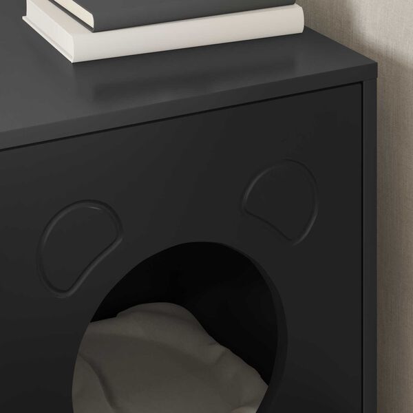 vidaXL Katzenhaus Schwarz 42,5 x 40 x 53 cm Holzwerkstoff