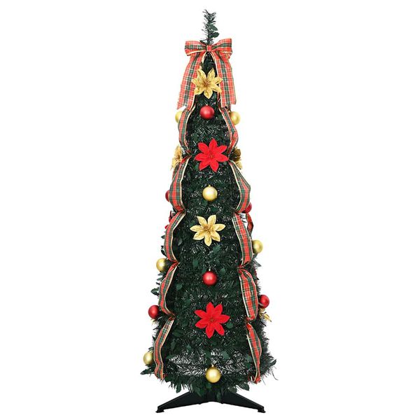 vidaXL K&uuml;nstlicher Weihnachtsbaum mit 50 LEDs Gr&uuml;n 125 cm PVC