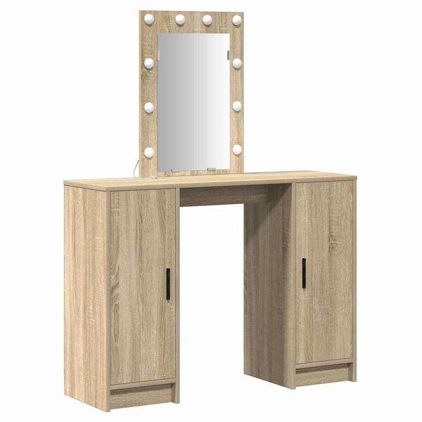 vidaXL Schminktisch mit Speicher Braun 102 x 33 x 135 cm Holzwerkstoff