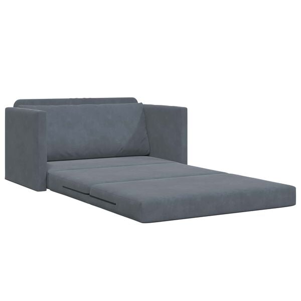 vidaXL Klappsofa Bett Dunkelgrau 124 x 71 x 78 cm Samt