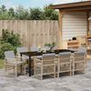 vidaXL Garten Essgruppe 9 pcs Beige Poly-Rattan
